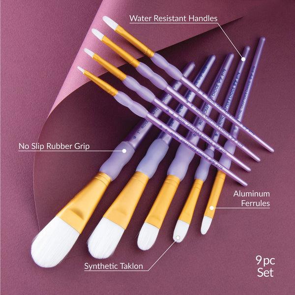 Royal And Langnickel RCC 307 | Crafter's Choice™ 9pc White Taklon Variety Brush Set