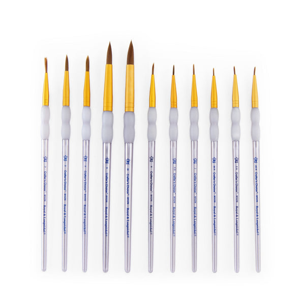 Royal And Langnickel RCC 309 | Crafter's Choice™ 11pc Brown Taklon Round Brush Set