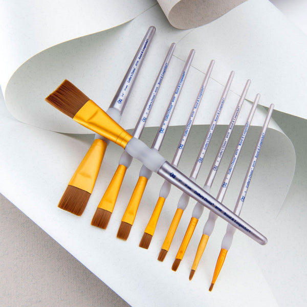 Royal And Langnickel RCC 310 | Crafter's Choice™ 9pc Brown Taklon Variety Brush Set