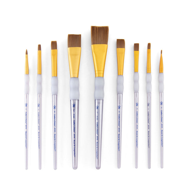 Royal And Langnickel RCC 310 | Crafter's Choice™ 9pc Brown Taklon Variety Brush Set