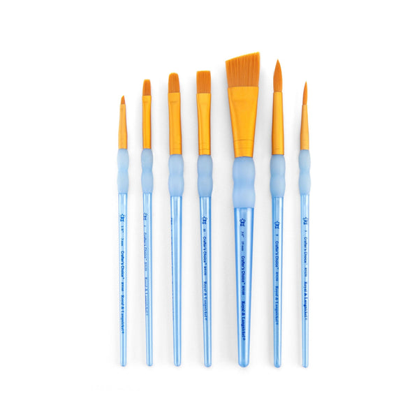 Royal And Langnickel RCC 404 | Crafter's Choice™ 7pc Golden Taklon Variety Brush Set