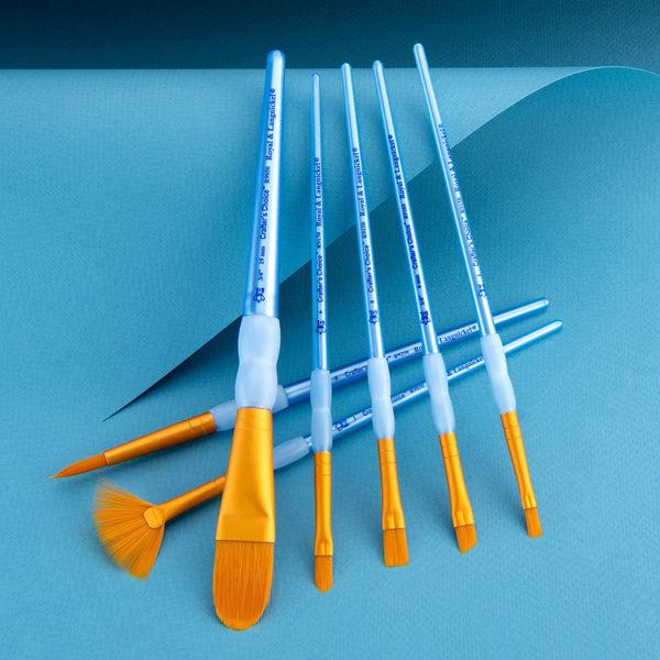 Royal And Langnickel RCC 405 | Crafter's Choice™ 7pc Golden Taklon Variety Brush Set