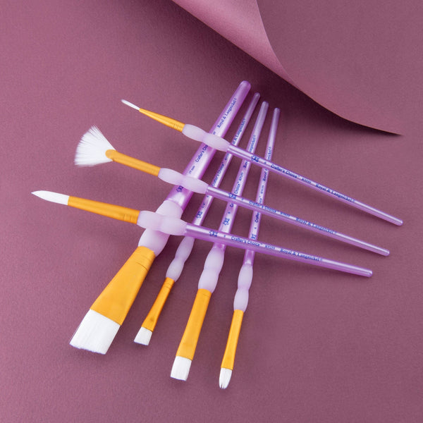 Royal And Langnickel RCC 407 | Crafter's Choice™ 7pc White Taklon Variety Brush Set