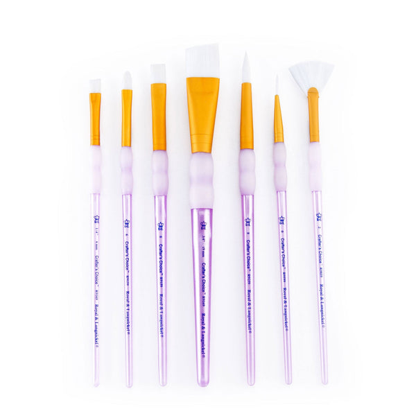 Royal And Langnickel RCC 407 | Crafter's Choice™ 7pc White Taklon Variety Brush Set
