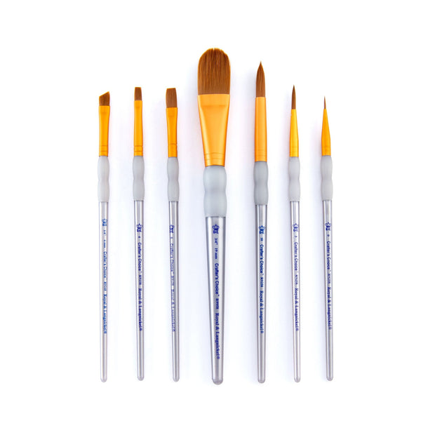 Royal And Langnickel RCC 409 | Crafter's Choice™ 7pc Brown Taklon Variety Brush Set