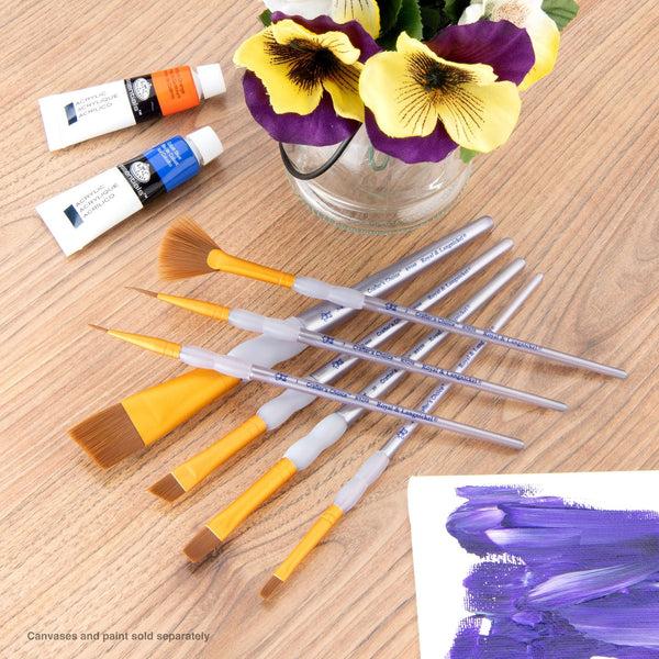 Royal And Langnickel RCC 411 | Crafter's Choice™ 7pc Brown Taklon Variety Brush Set