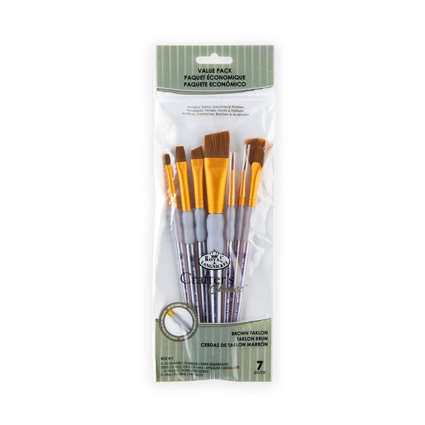 royal and langnickel RCC 411 | Crafter's Choice™ 7pc Brown Taklon Variety Brush Set