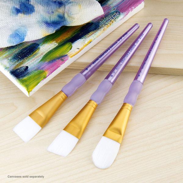 Royal And Langnickel RCC 415 | Crafter's Choice™ 3pc White Taklon Large Brush Set
