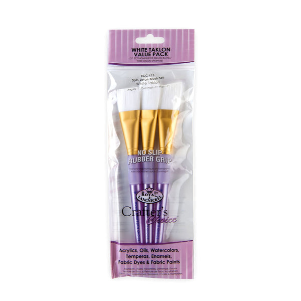 royal and langnickel RCC 415 | Crafter's Choice™ 3pc White Taklon Large Brush Set