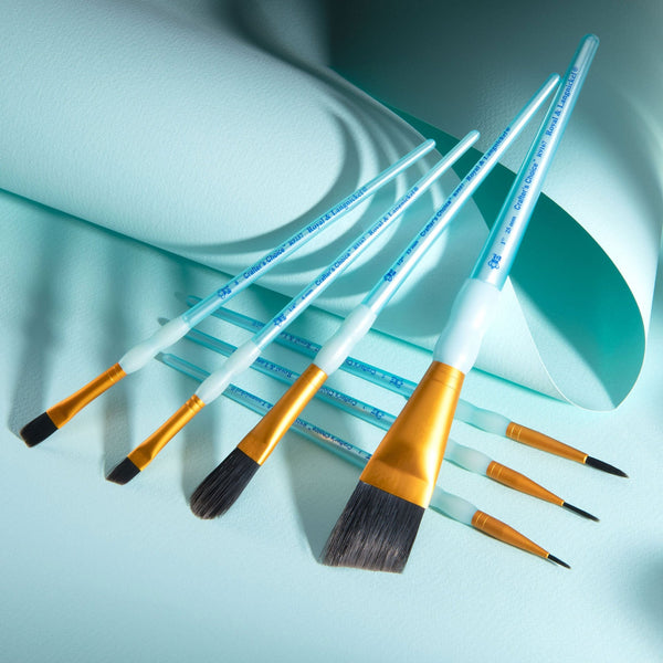 Royal And Langnickel RCC 416 | Crafter's Choice™ 7pc Black Taklon Variety Brush Set