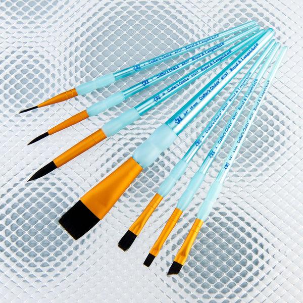 Royal And Langnickel RCC 417 | Crafter's Choice™ 7pc Black Taklon Variety Brush Set