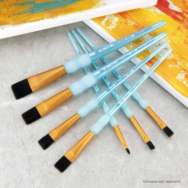 Royal And Langnickel RCC 418 | Crafter's Choice™ 7pc Black Taklon Shader/Wash Brush Set