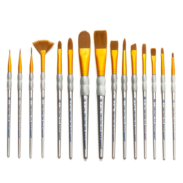 Royal And Langnickel RCC 602 | Crafter's Choice™ 15pc Brown Taklon Variety Brush Set