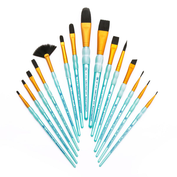 Royal And Langnickel RCC 603 | Crafter's Choice™ 15pc Black Taklon Variety Brush Set