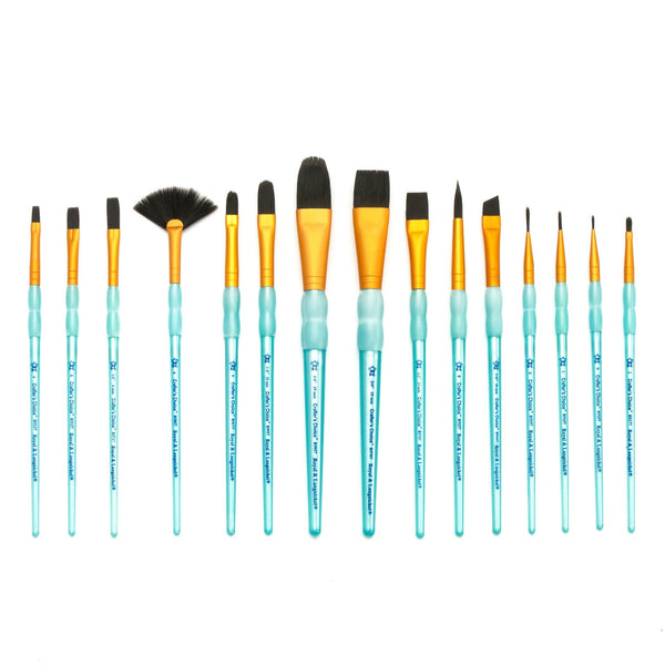 Royal And Langnickel RCC 603 | Crafter's Choice™ 15pc Black Taklon Variety Brush Set