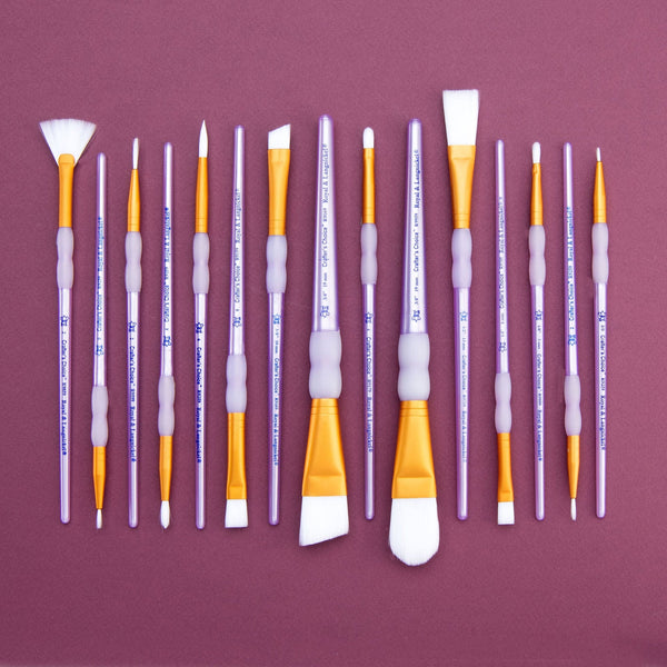Royal And Langnickel RCC 604 | Crafter's Choice™ 15pc White Taklon Variety Brush Set