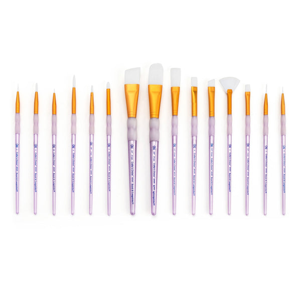 Royal And Langnickel RCC 604 | Crafter's Choice™ 15pc White Taklon Variety Brush Set
