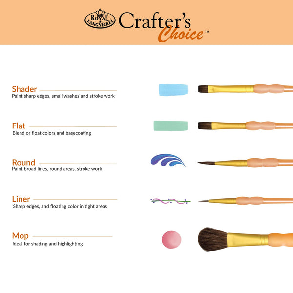 Royal And Langnickel RCC 605 | Crafter's Choice™ 15pc Natural Hair Variety Brush Set