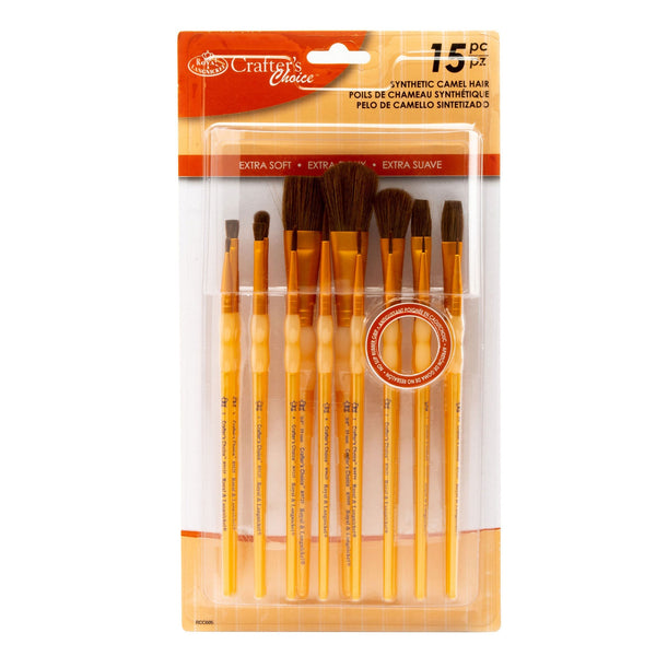 royal and langnickel RCC 605 | Crafter's Choice™ 15pc Natural Hair Variety Brush Set