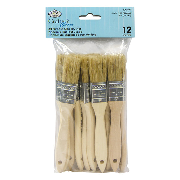 royal and langnickel RCC 805 | Crafter's Choice™ 12pc 1" All-Purpose Chip Brush Set