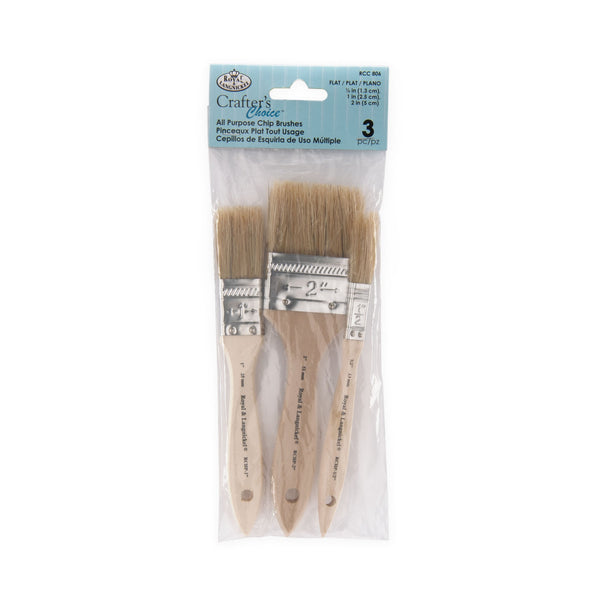 royal and langnickel RCC 806 | Crafter's Choice™ 3pc 1/2" 1" 2" Chip Brush Set