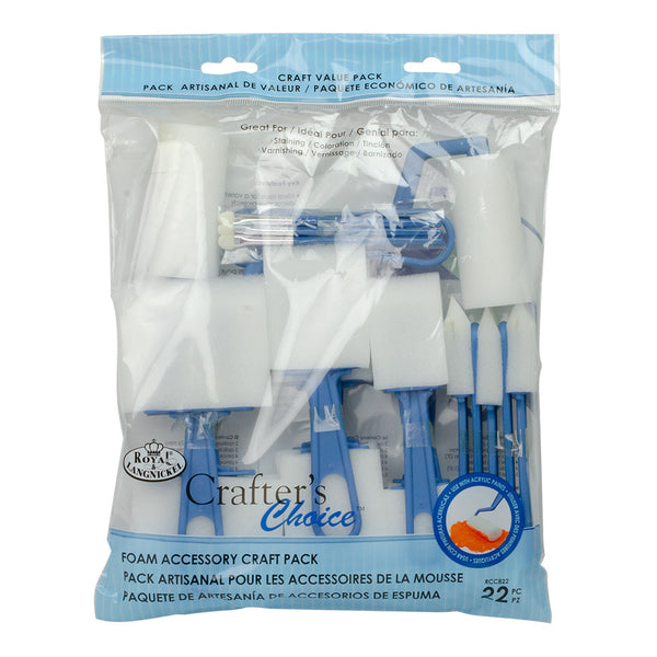 royal and langnickel RCC 822 | Crafter's Choice™ 22pc Foam Brush Accessory Set