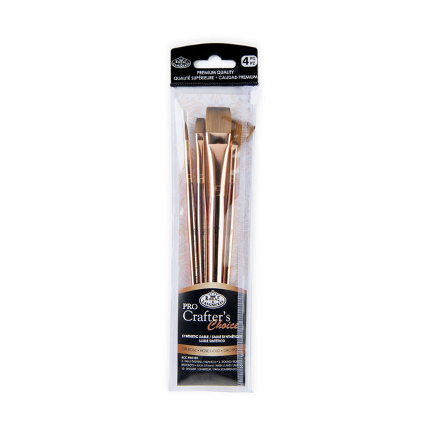 royal and langnickel RCC PRO102-ZP | Crafter's Choice™ Pro 4pc Synthetic Sable Variety Brush Set
