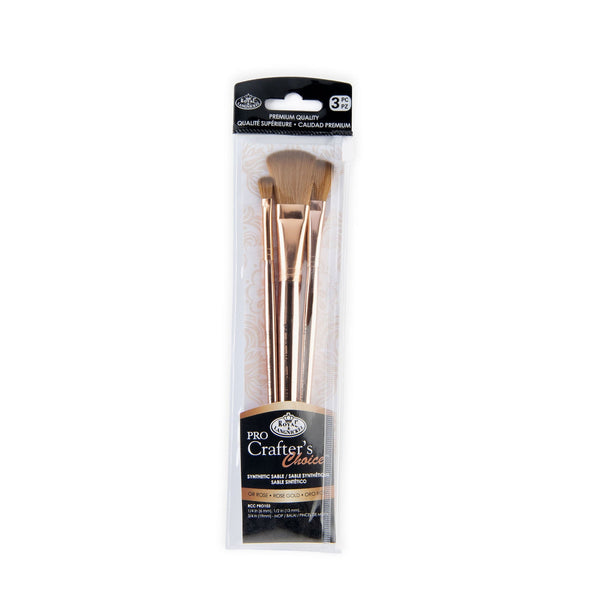 royal and langnickel RCC PRO103-ZP | Crafter's Choice™ Pro 3pc Synthetic Sable Mop Brush Set