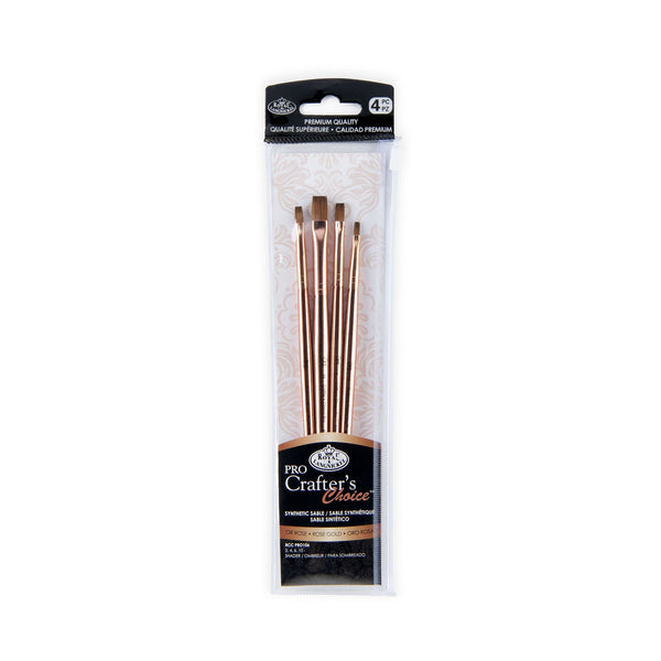 royal and langnickel RCC PRO106-ZP | Crafter's Choice™ Pro 4pc Synthetic Sable Shader Brush Set