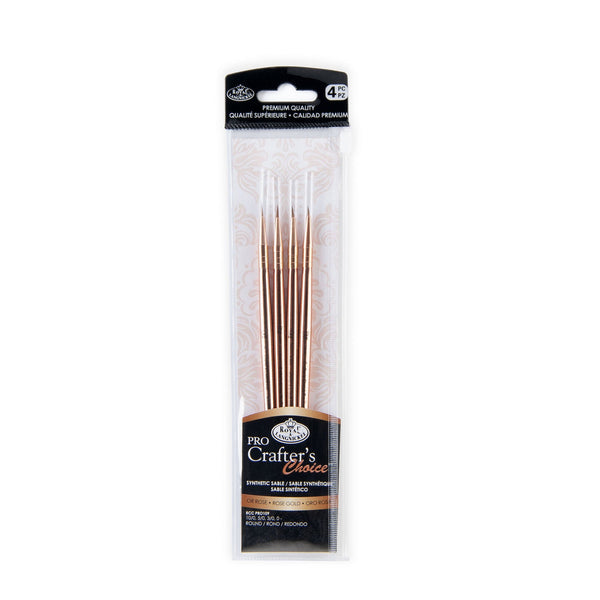 royal and langnickel RCC PRO109-ZP | Crafter's Choice™ Pro 4pc Synthetic Sable Round Brush Set