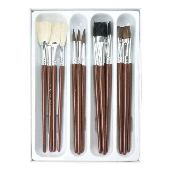 Royal And Langnickel RCVP-105 | Classroom 16pc Ceramic Glaze Variety Brush Set