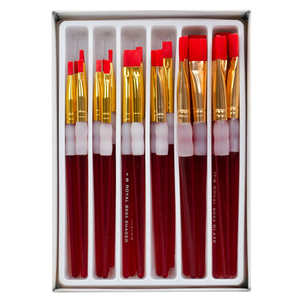 royal and langnickel RCVP-BK201 | Big Kid's Choice™ 24pc Taklon Flat Brush Classroom Value Pack