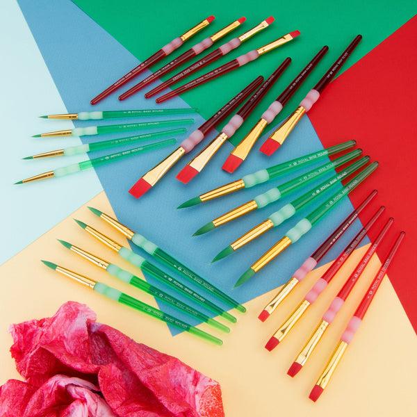 Royal And Langnickel RCVP-BK203 | Big Kid's Choice™ 24pc Taklon Flat/Round Brush Classroom Value Pack