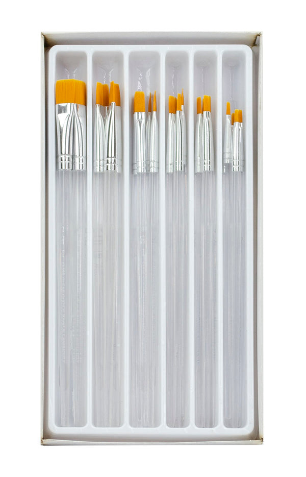 Royal And Langnickel RCVP-CL501 | Clear Choice 24pc Golden Taklon Flat Brush Set