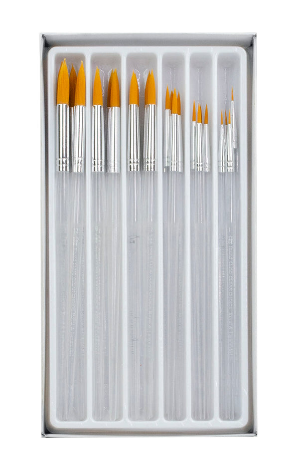 Royal And Langnickel RCVP-CL502 | Clear Choice 24pc Golden Taklon Round Brush Set