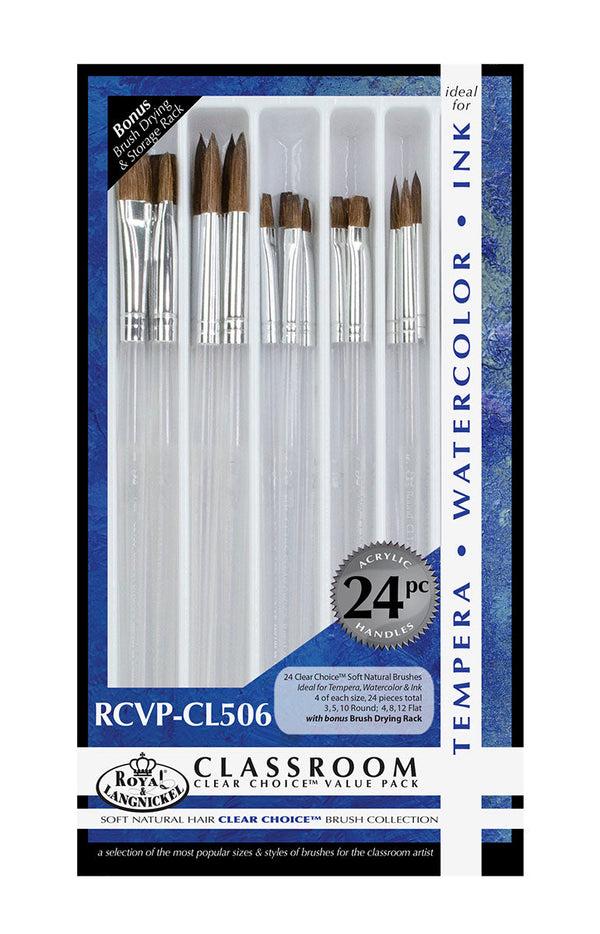 royal and langnickel RCVP-CL506 | Clear Choice 24pc Natural Hair Combo Brush Set