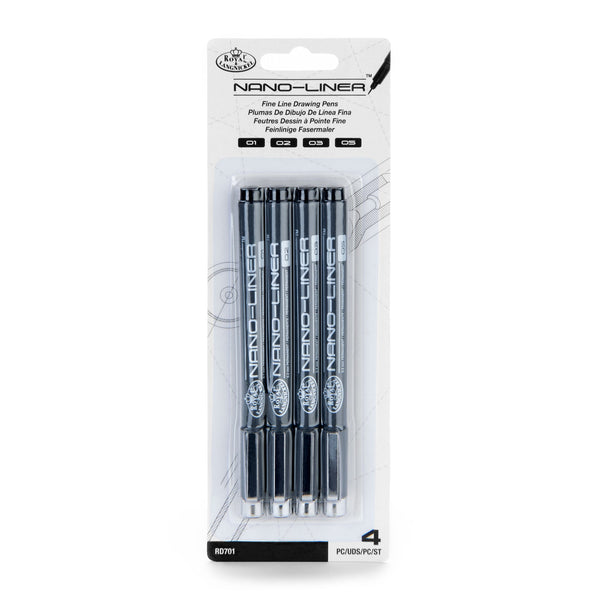 royal and langnickel RD701 | Nano-Liner™ 4pc Black Variety Pack