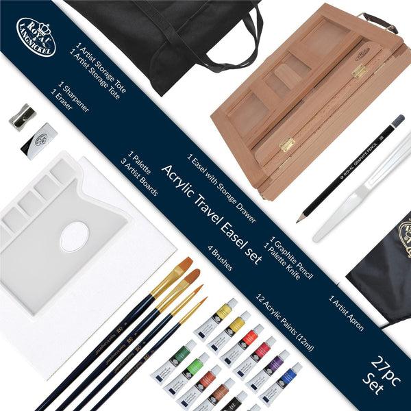Royal And Langnickel REA4901 | Essentials™ 27pc Acrylic Painting Travel Easel Art Set