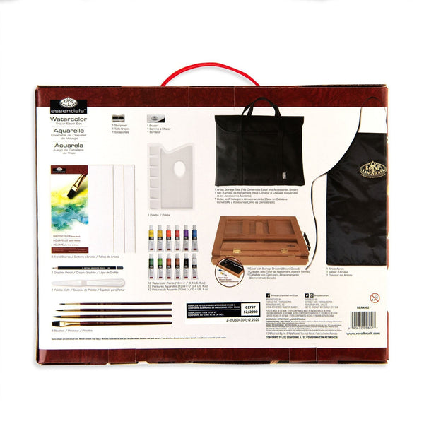 Royal And Langnickel REA4902 | Essentials™ 27pc Watercolor Painting Travel Easel Art Set
