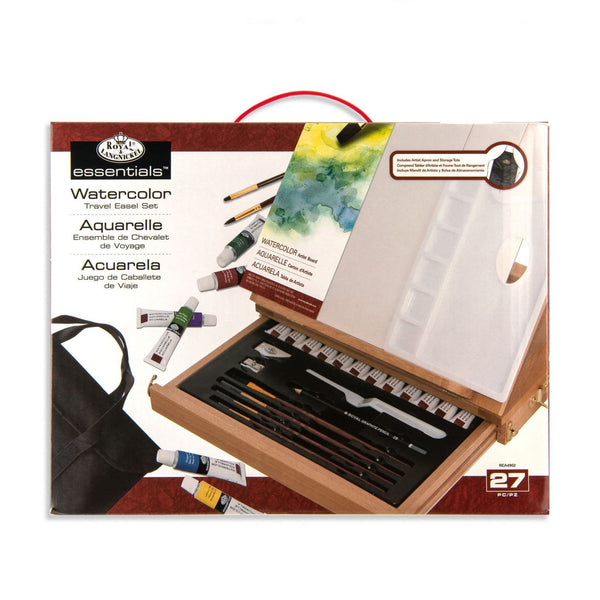 royal and langnickel REA4902 | Essentials™ 27pc Watercolor Painting Travel Easel Art Set
