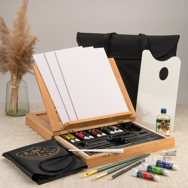 Royal And Langnickel REA4903 | Essentials™ 28pc Oil Painting Travel Easel Art Set