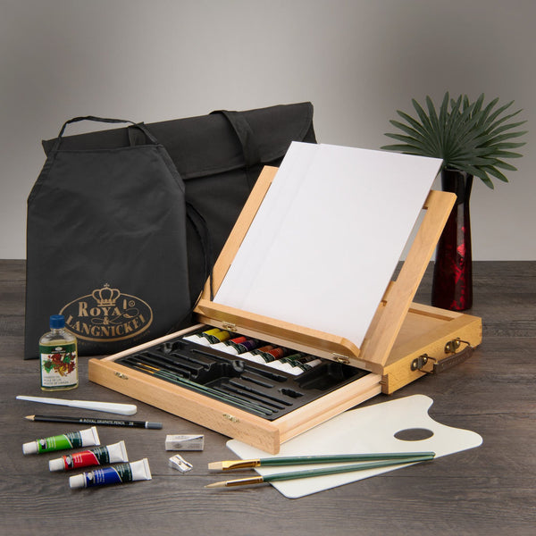 Royal And Langnickel REA4903 | Essentials™ 28pc Oil Painting Travel Easel Art Set