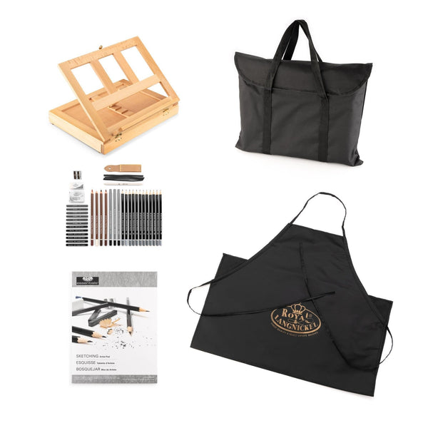 Royal And Langnickel REA4904 | Essentials™ 44pc Sketching Travel Easel Art Set