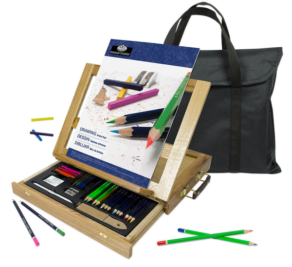 Royal And Langnickel REA4905 | Essentials™ 44pc Drawing Travel Easel Art Set