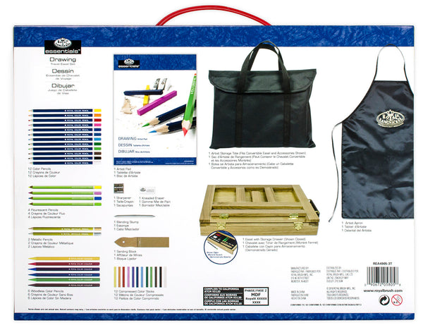 Royal And Langnickel REA4905 | Essentials™ 44pc Drawing Travel Easel Art Set