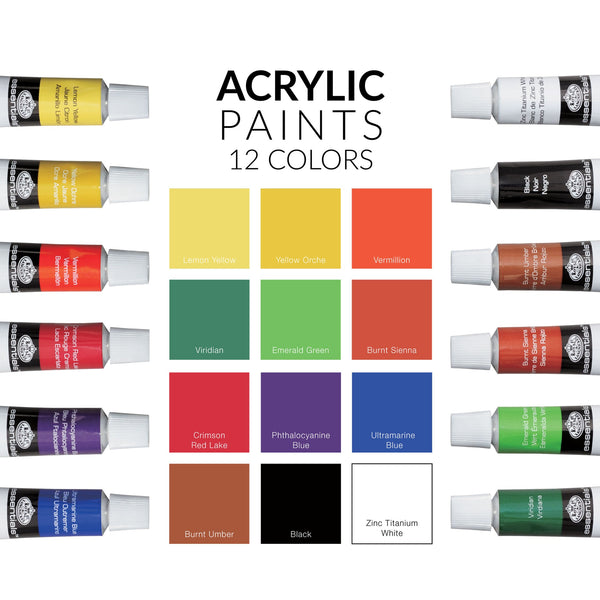 Royal And Langnickel REA5704 | Acrylic Paint H-Frame Easel Art Set - 23pc