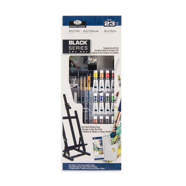 royal and langnickel REA5744 | essentials™ 23pc Black Series Acrylic Paint H-Frame Easel Art Set royal and langnickel REA5744 | essentials™ 23pc Black Series Acrylic Paint H-Frame Easel Art Set