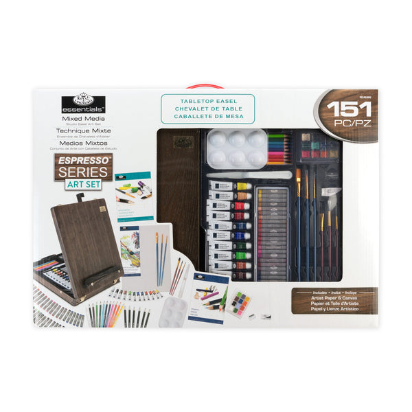 royal and langnickel REA5980 | Mixed Media Artist Easel Set - 151pc | Espresso Series