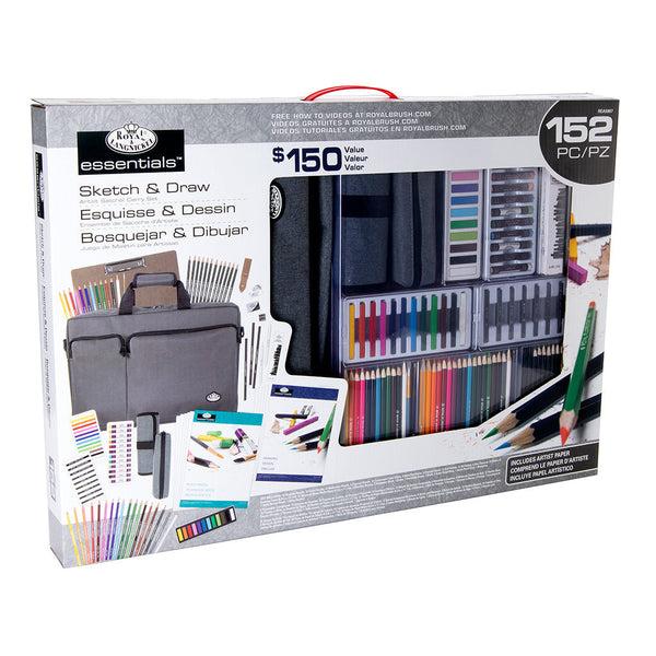 royal and langnickel REA5997 | Essentials™ 152pc Sketch & Draw Artist Satchel Carry Set