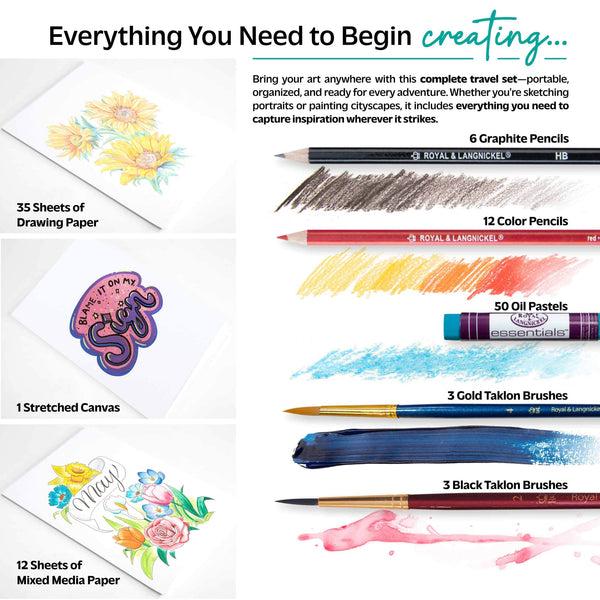 Royal And Langnickel REA5999 | 164pc Mixed Media Artist Satchel Carry Set